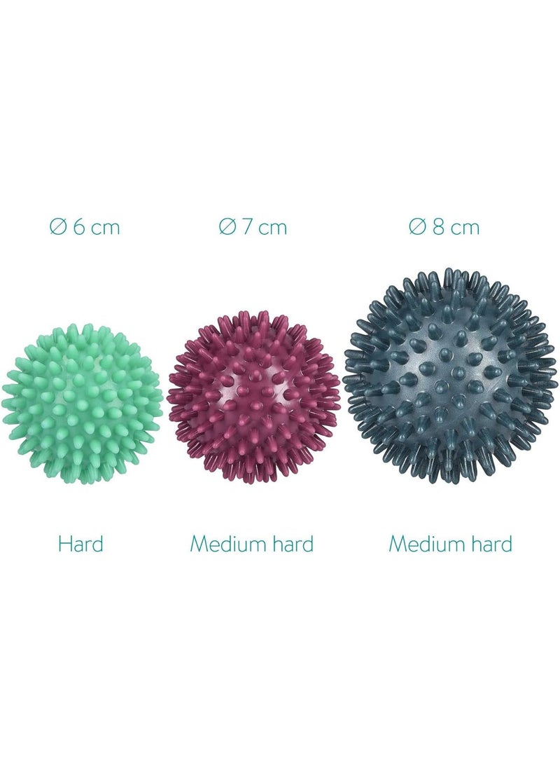 Navaris Navaris Spiky Massage Balls  Set of 3  Hedgehog Balls for Self Massage  2X MediumHard  1x Harder Ball  Bumpy Massager Balls  3 Sizes  - Image 4