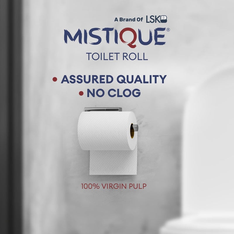 Mistique  2 Ply 180 Pulls Toilet Paper Roll | 180 Pulls x 6 Rolls | Soft and Highly Absorbent | 100% Natural Virgin Pulp | Dispenser Friendly | Super Soft | Family Pack of 6 Rolls - Image 5