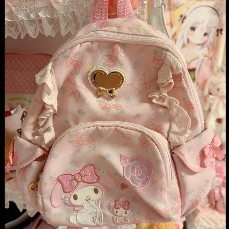 My Melody Sanrio Kawaii Floral Backpack for Women - Image 3