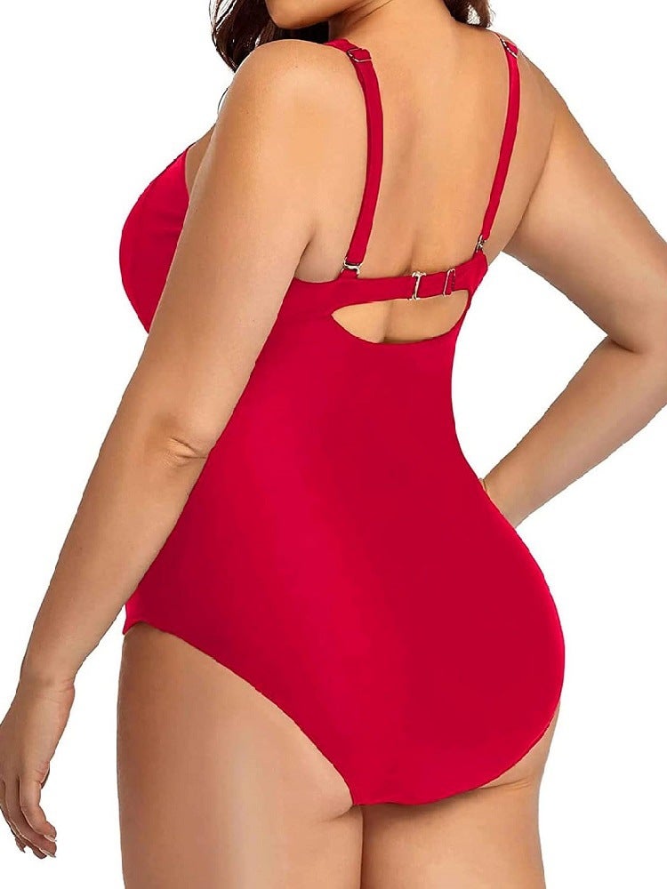 2025 Plus Size Swimsuit Women Solid Color Backless Belly Slim S-5Xl Swimsuit Women - Image 5