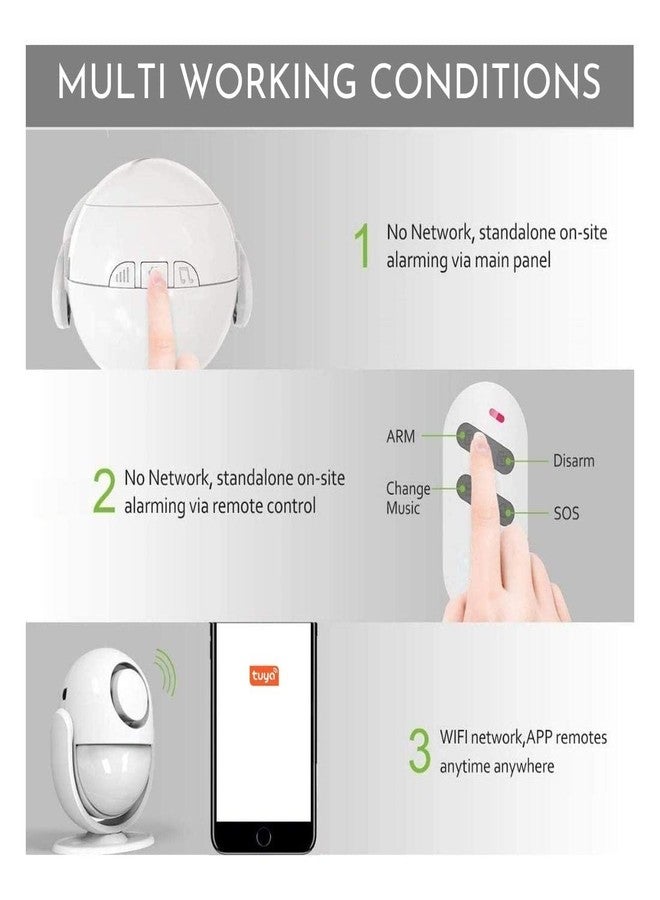 SMILEDRIVE® Smart Motion Sensor Alarm WiFi Movement Detector with Remote PIR Security System Compatible with iOS Android Devices - Image 3