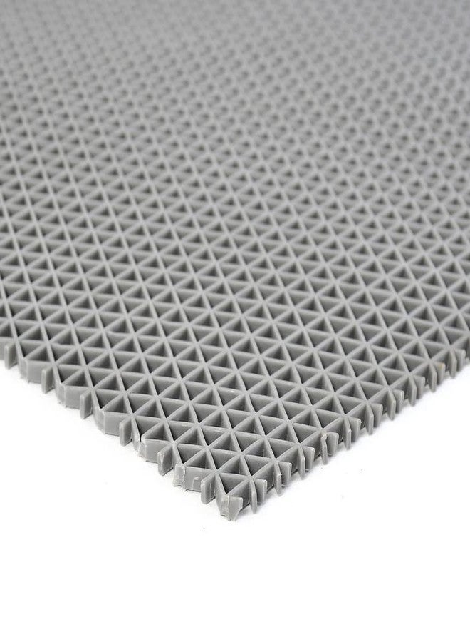 ATOOTFUSION Anti Skid & Multipurpose Rubber Mat, Floor Mats PVC Kitchen Anti-Fatigue Mat with Drain Holes Non-Slip Drainage Mat for Swimming Pool Shower Room Bathroom Indoor Outdoor Wet Area (2x8feet, Grey) - Image 1