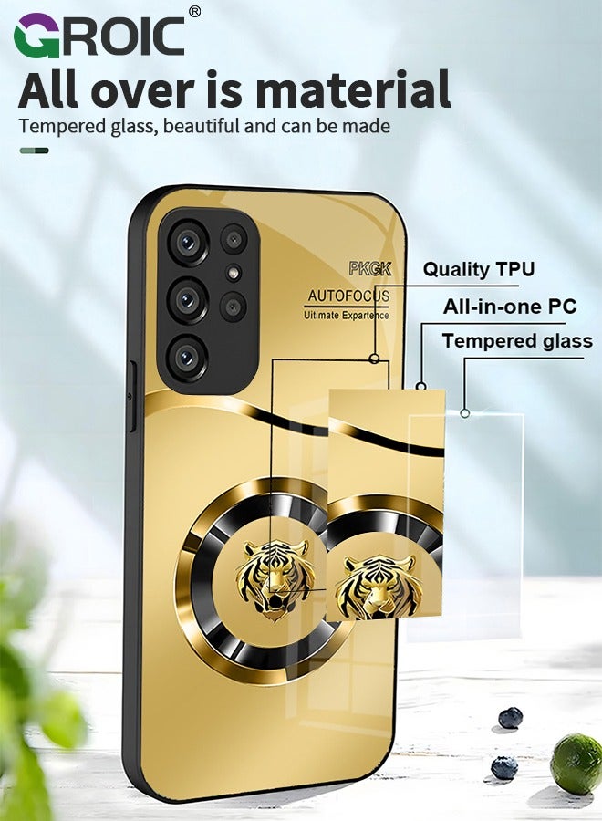 GROIC Back Cover Case for Samsung Galaxy S25 Ultra Soft Flexible TPU Shockproof Protective Tiger Pattern Electroplating Glass for Samsung Galaxy S25 Ultra Cover  - Image 5