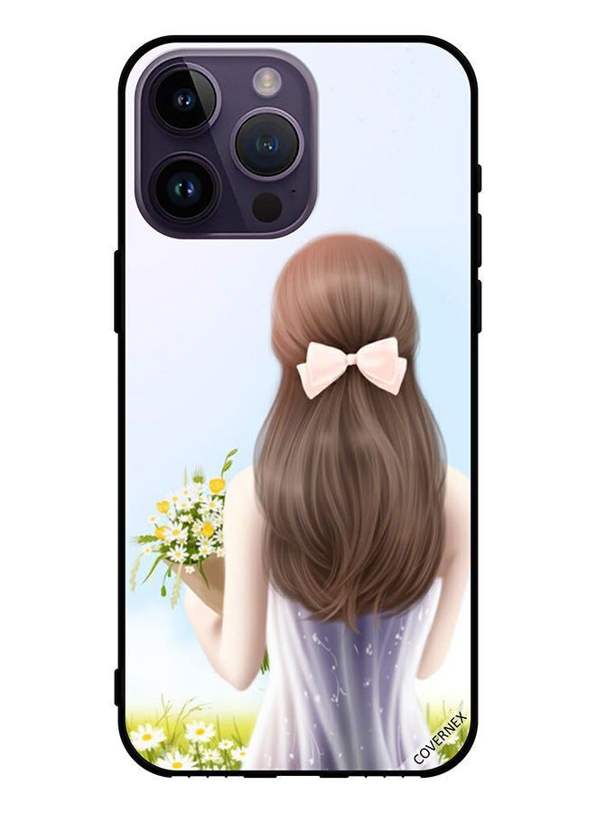 Covernex Protective Case Cover For Apple iPhone 14 Pro Max Lovely Girl Holding Flowers - Image 1