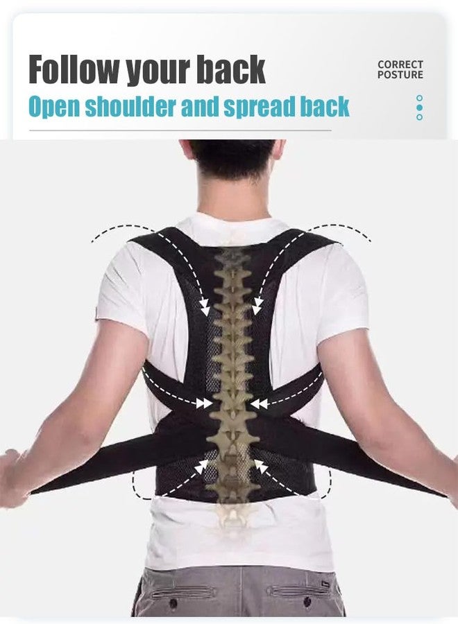 Angeer® Posture Correction Belt with Back & Abdomen Support for Men & Women Scoliosis & Shoulder Alignment - L - Image 2