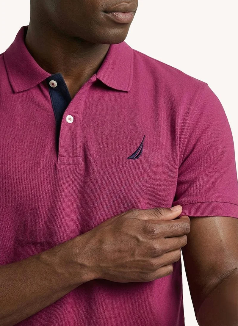 Nautica  Men Regular Fit Solid Polo Shirt for Refined Casual Style - Sangria for Men | Best Price UAE