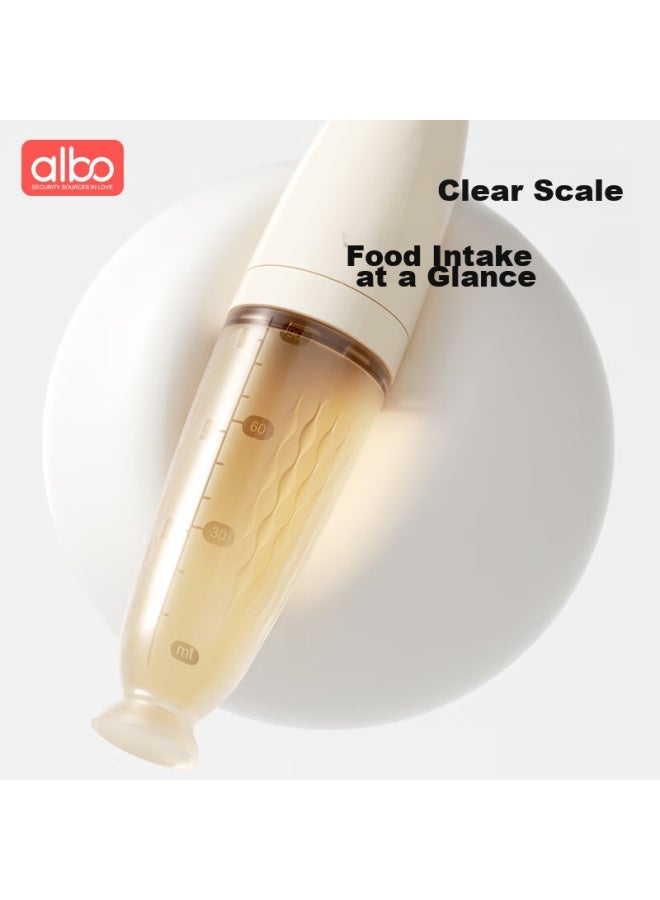 Albo Rice Paste Spoon, Milk Bottle Silicone Spoon, Newborn Baby Squeeze Feeding Spoon, Baby Rice Powder Supplementary Food Tool, Feeding Device - Image 4