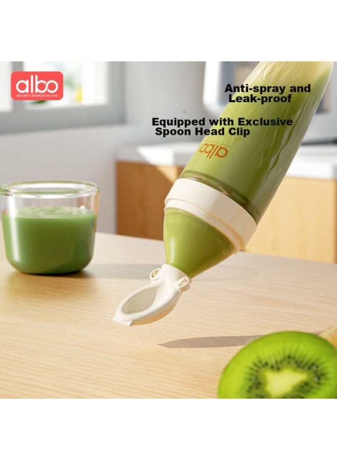 Albo Rice Paste Spoon, Milk Bottle Silicone Spoon, Newborn Baby Squeeze Feeding Spoon, Baby Rice Powder Supplementary Food Tool, Feeding Device - Image 5