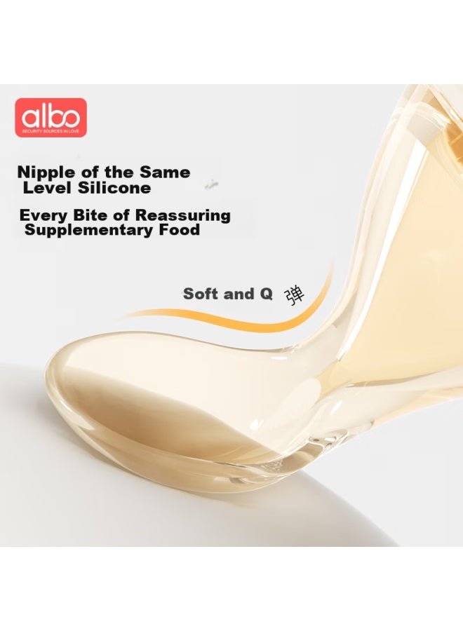 Albo Rice Paste Spoon, Milk Bottle Silicone Spoon, Newborn Baby Squeeze Feeding Spoon, Baby Rice Powder Supplementary Food Tool, Feeding Device - Image 2