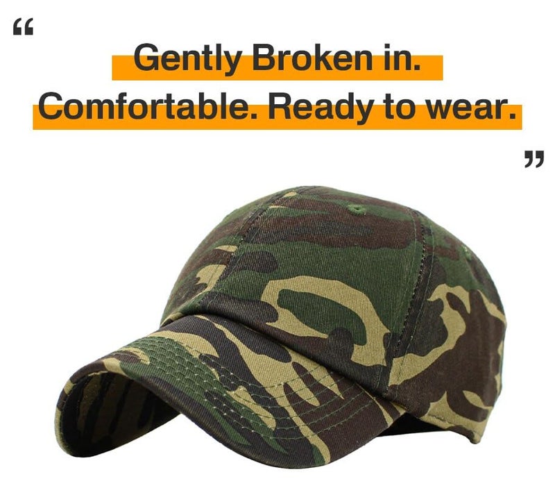 KBETHOS KB-LOW CAM Classic Cotton Dad Hat Adjustable Plain Cap. Polo Style Low Profile (Unstructured) (Classic) Camouflage Adjustable - Image 4