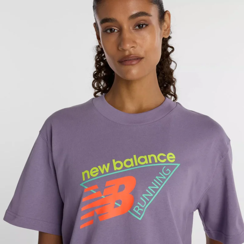 New Balance Candied Violet Classic Tri-Logo T-Shirt for Women | Best Price UAE