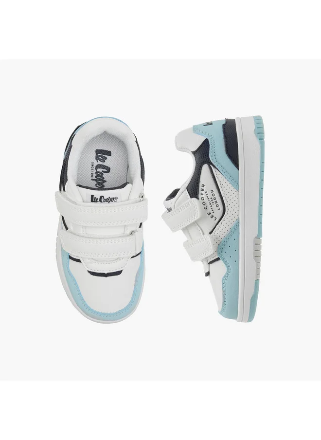 لي كوبر Boys Panelled Sneakers with Hook and Loop Closure