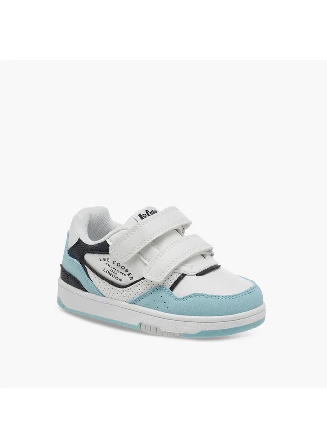 لي كوبر Boys Panelled Sneakers with Hook and Loop Closure