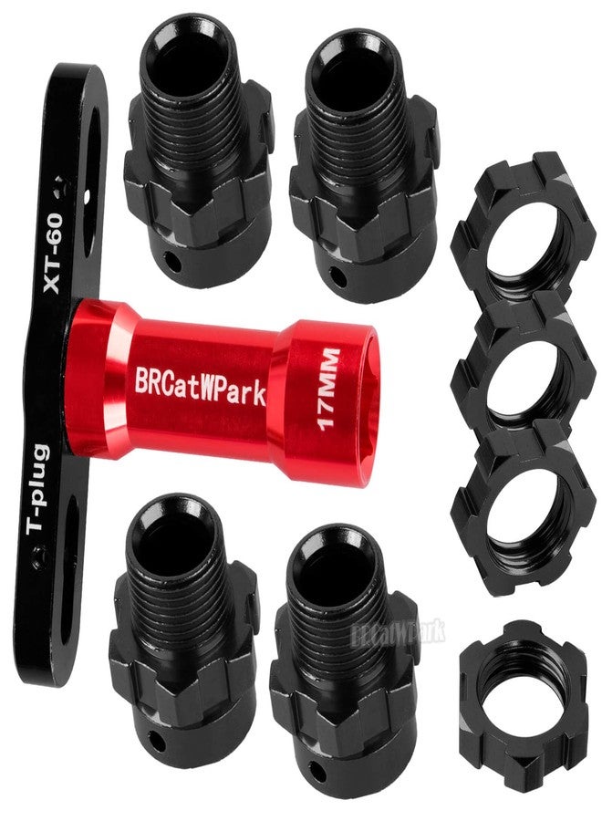مجموعة ترقيات محرك محور العجلة BRCatWPark RC مقاس 17 مم سداسي، ممتدة 6 مم، لسيارات E-Maxx/T-Maxx/E-Revo/Revo/Summit بمقياس 1/10، تتضمن 4 قطع من محولات محور العجلة السداسية المصنوعة من الألومنيوم مع صواميل ومفتاح ربط، بديل للجزء رقم 6469 5854، لون أسود - Image 5