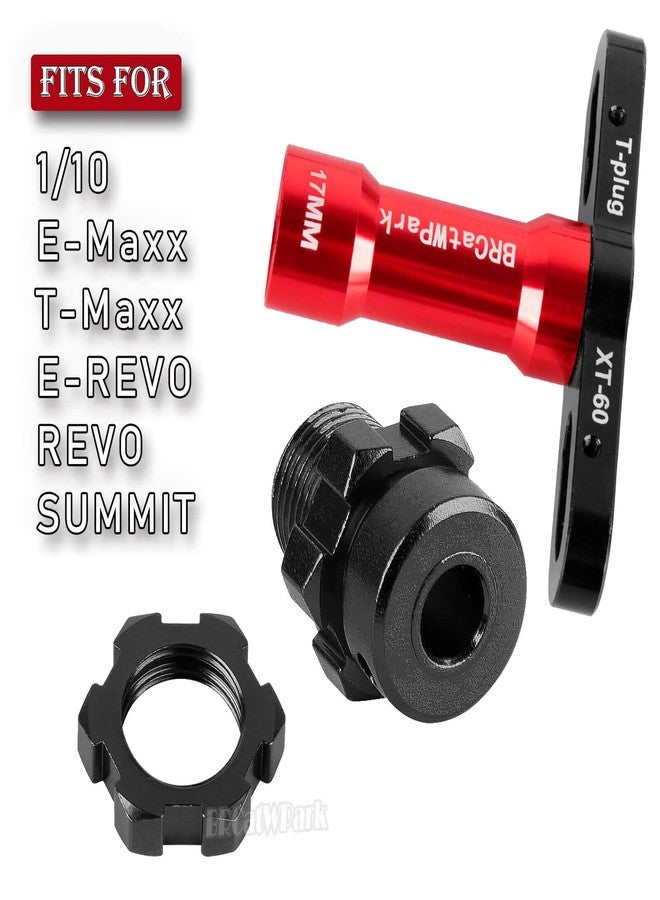 مجموعة ترقيات محرك محور العجلة BRCatWPark RC مقاس 17 مم سداسي، ممتدة 6 مم، لسيارات E-Maxx/T-Maxx/E-Revo/Revo/Summit بمقياس 1/10، تتضمن 4 قطع من محولات محور العجلة السداسية المصنوعة من الألومنيوم مع صواميل ومفتاح ربط، بديل للجزء رقم 6469 5854، لون أسود - Image 2