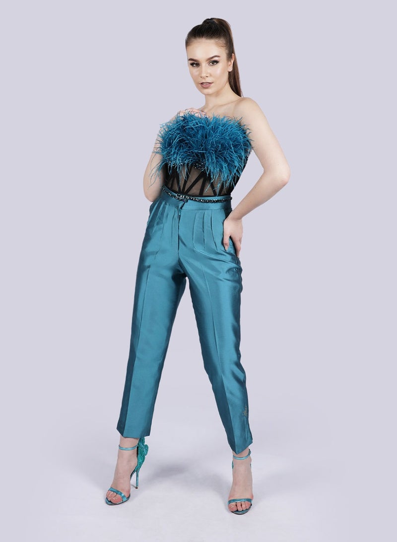 NIVA FASHION HOUSE Grandeur - Corset Feather Top  - Image 1