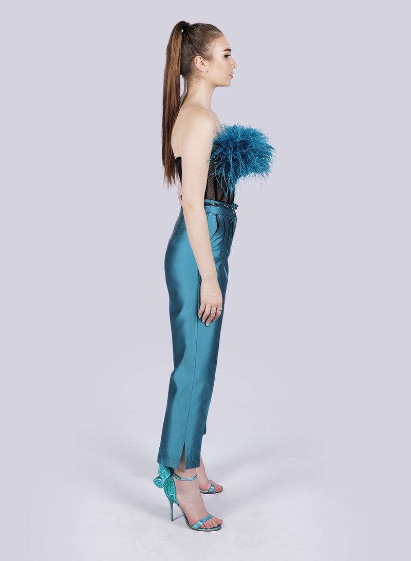 NIVA FASHION HOUSE Grandeur - Corset Feather Top  - Image 3