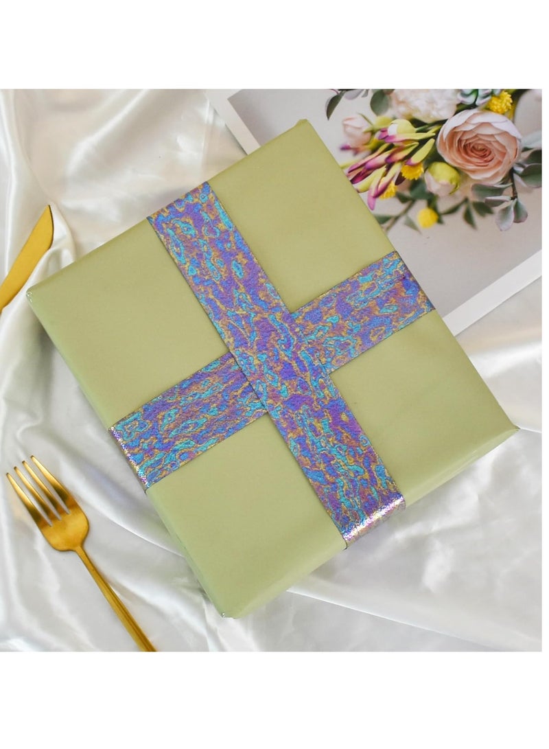 Kraft Gift Wrapping Paper Roll Green 78.7cm x 5m - Image 2