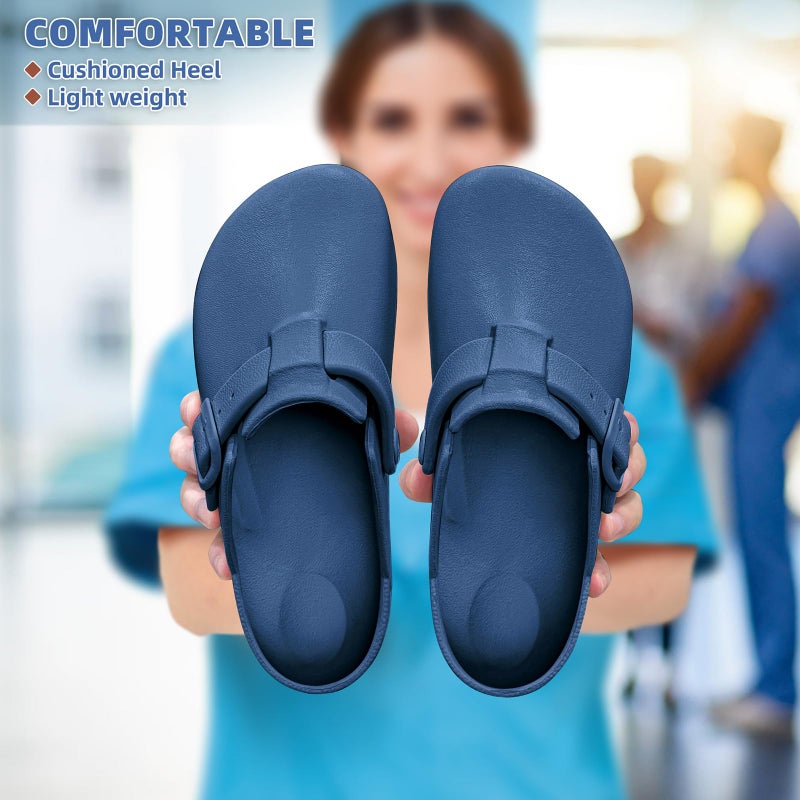Bigant Womens Clogs,Mercy Mules for Womens Nurse Shoes-Slip on Garden Work Shoes(Purplish Blue-11 Women/9 Men) - Image 5