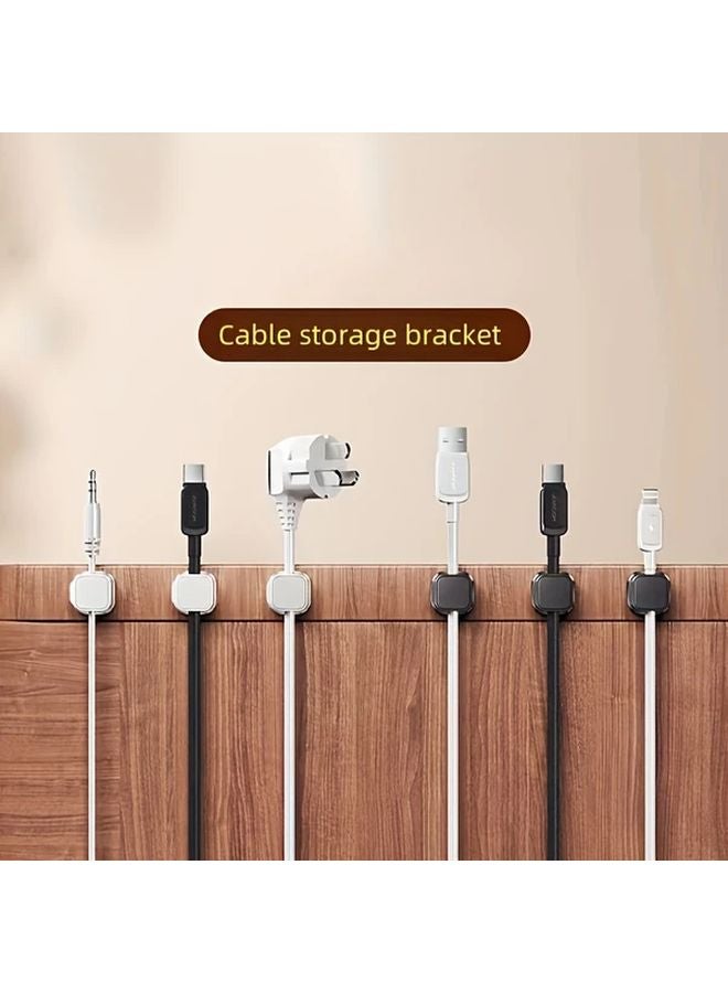 6pcs Black Cable Clip Organizer Strong Adhesive Wire Management For Home Office - Image 5