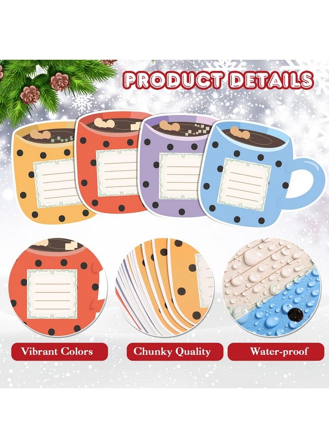 تاوباري مجموعة من 70 قطعة من قوالب لوحة الإعلانات على شكل رقاقات ثلج لفصل الشتاء وعيد الميلاد ورجل الثلج والبطاريق وقواطع الكاكاو الساخن لتزيين الفصول الدراسية لفصل الشتاء وعيد الميلاد والمدرسة والمنزل والجدار (بأسلوب الكاكاو الساخن) - Image 3