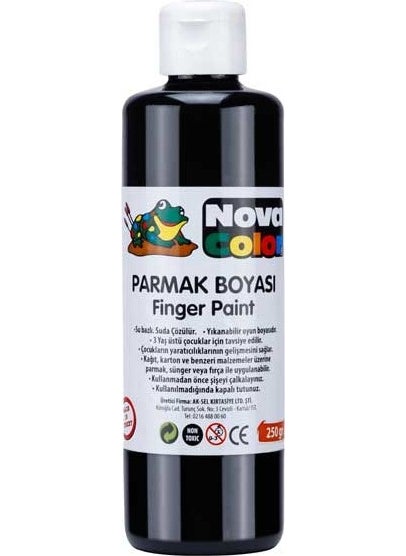 Nova Color - Finger Paint 250 Gr Black Nc-445 - Image 1