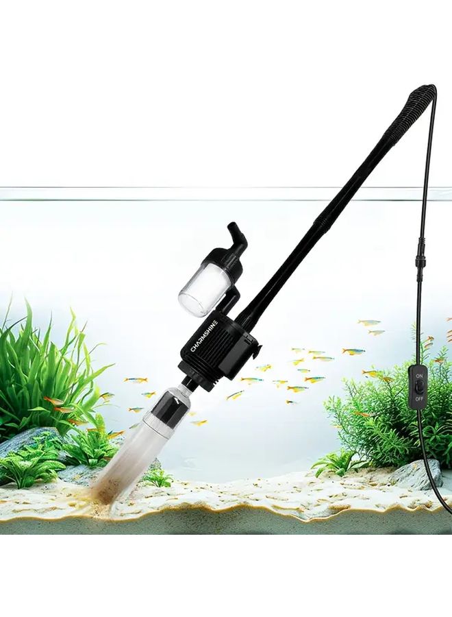 منظف الحصى الأسود الكهربائي المتكامل لحوض السمك - أداة تنظيف فعالة - Image 2