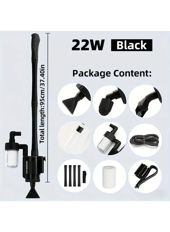 منظف الحصى الأسود الكهربائي المتكامل لحوض السمك - أداة تنظيف فعالة - Image 1