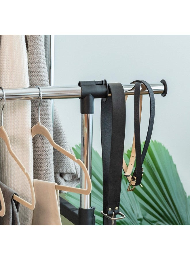 IRIS IRIS USA Portable Double-Rod Height Adjustable Clothes Rack with Extendable Bar and Lockable Wheels, Rolling Garment, Double Rod Wardrobe Rack, Easy Assemble, for Clothes, Belts, Shoes, and Bags  - Image 5
