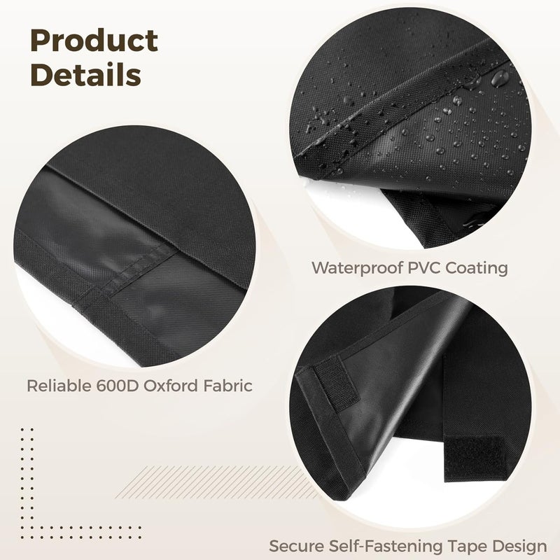 Black 600D Oxford Fabric Bird Cage Cover, 33L x 23W x 41H Inch Weatherproof Parrot Cage Cover, Full Coverage Dustproof Shade, Easy Access for Outdoor Patio - Image 2
