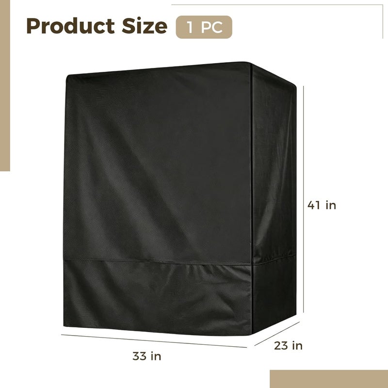 Black 600D Oxford Fabric Bird Cage Cover, 33L x 23W x 41H Inch Weatherproof Parrot Cage Cover, Full Coverage Dustproof Shade, Easy Access for Outdoor Patio - Image 4