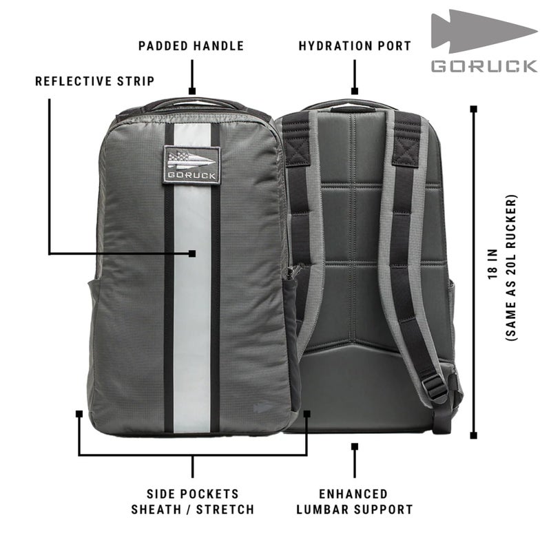 GORUCK Basic Rucker 17L Tactical Backpack â€“ Durable Rucksack & MOLLE Daypack â€“ Military Backpack for Men & Women - for Outdoor, Hiking, Training & Travel â€“ Armored Grey - Image 3