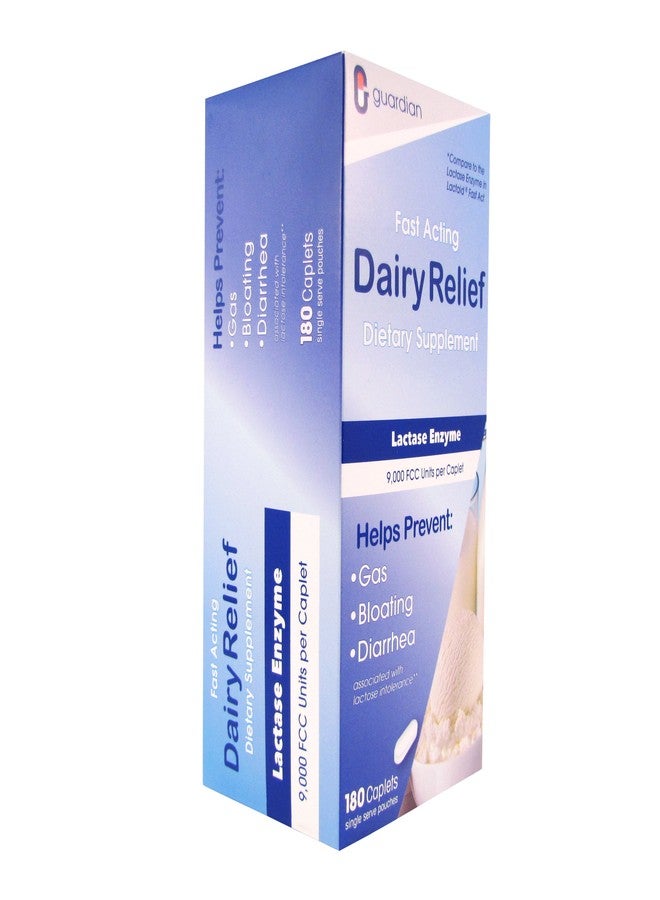 guardian Dairy Relief Fast Acting Lactase, 360 Caplets, 9000 FCC Maximum Strength, Lactose Intolerance Pills, Lactase Enzyme Supplement (360 CT) - Image 5