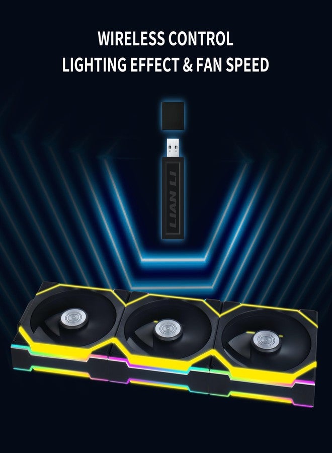 Lian Li UNI Fan SL-Wireless 120 - Single Pack, Performance-Oriented Fan ARGB Fan Without Wireless Connector, Daisy-Chain Design, Customizable Lighting Effects, Low-Noise - Black (12SL1W1B) - Image 4