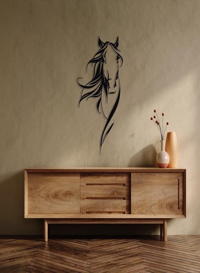 BLIND SHOP Horse Head Metal Wall Art, Metal Horse Sign Metal Wall Art Elegant Horse Horse Gifts Horse Gift Horse Lover Gift Metal Sign Extra Large Art - Image 3