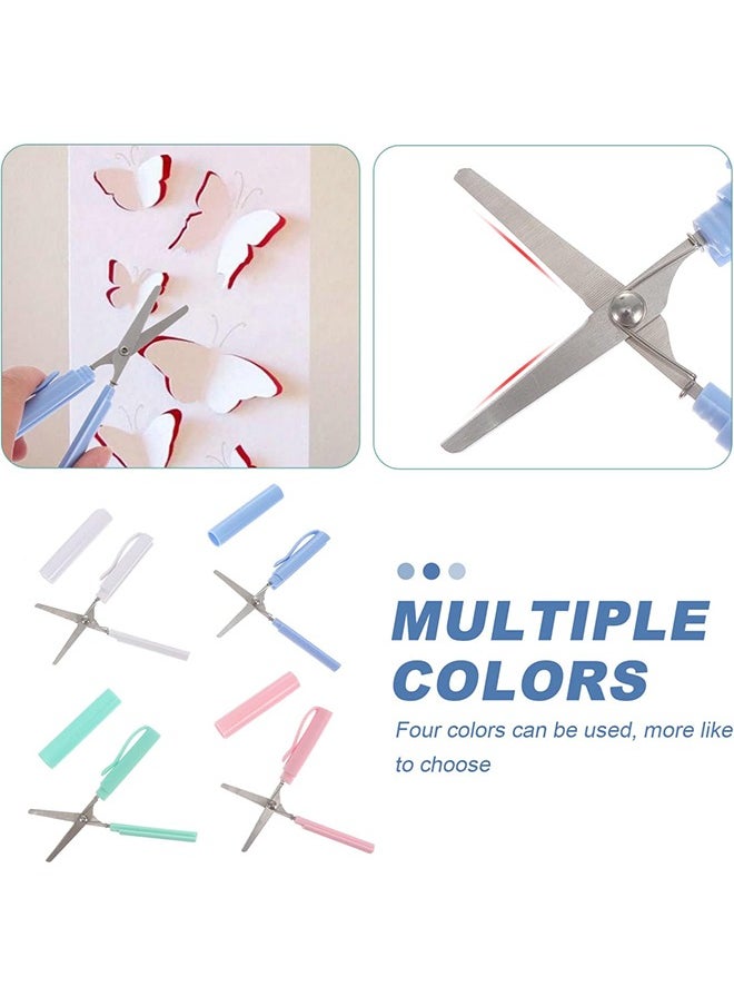 HS Pen Shape Scissors, Kids Safety Scissors, Mini Pen Portable Scissors, DIY Handmade Craft Supplies, Childrens Safe Cutting Scissors, For Office, School, Gome (4 PCS)  - Image 5