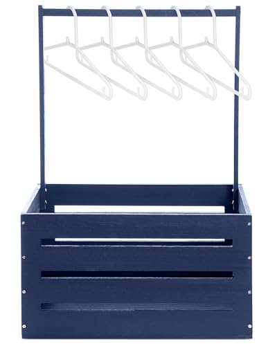 Suzile Wooden Baby Shower Crate Closet Wood Basket for Gifts with Handle Boy Girl Clothes Gender Reveal Storage Box for Newborn New ParentNavy Blue - Image 1