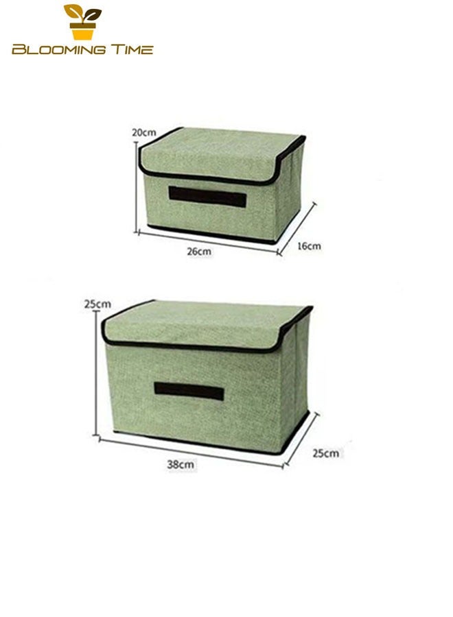 BLOOMING TIME 2-Piece Foldable Cloth Storage Box Green  - Image 2