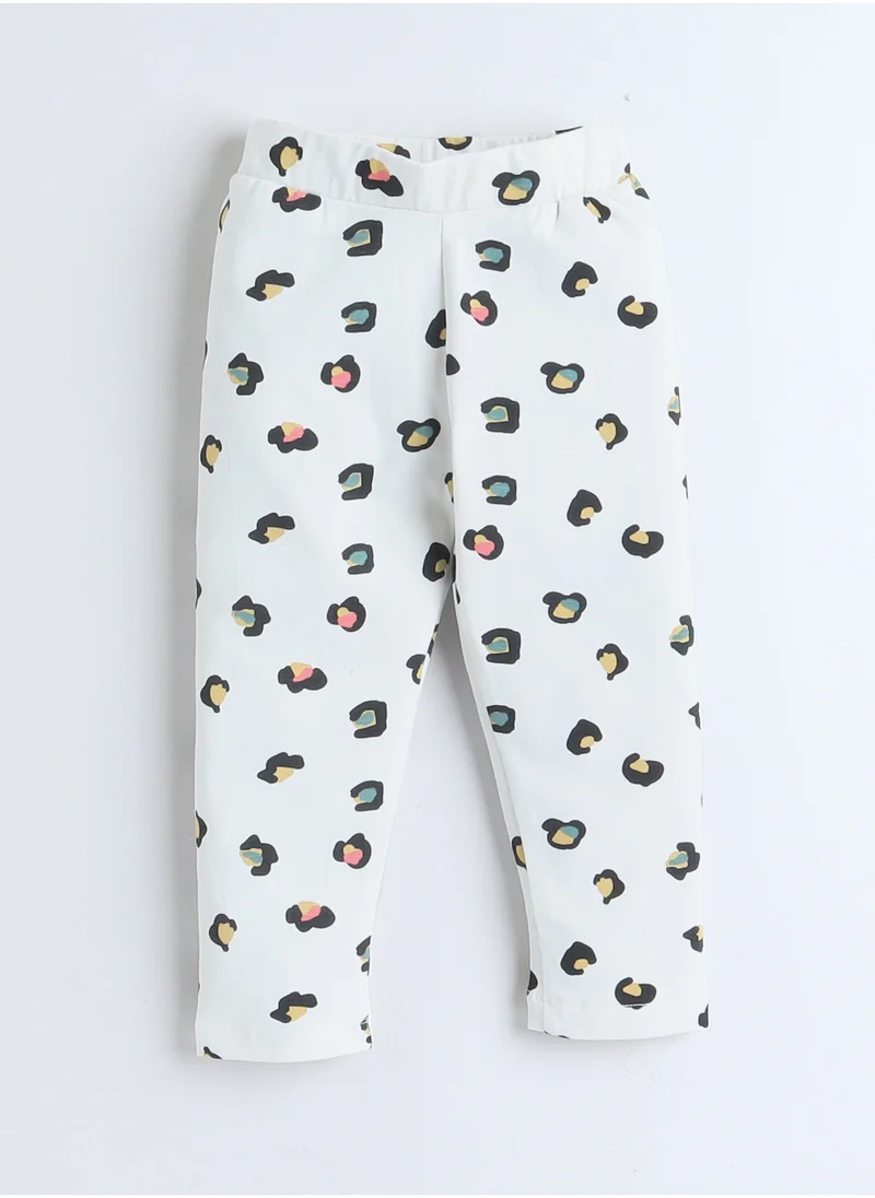 victor and jane Faux Embroidered Top With Matching Printed Leggings