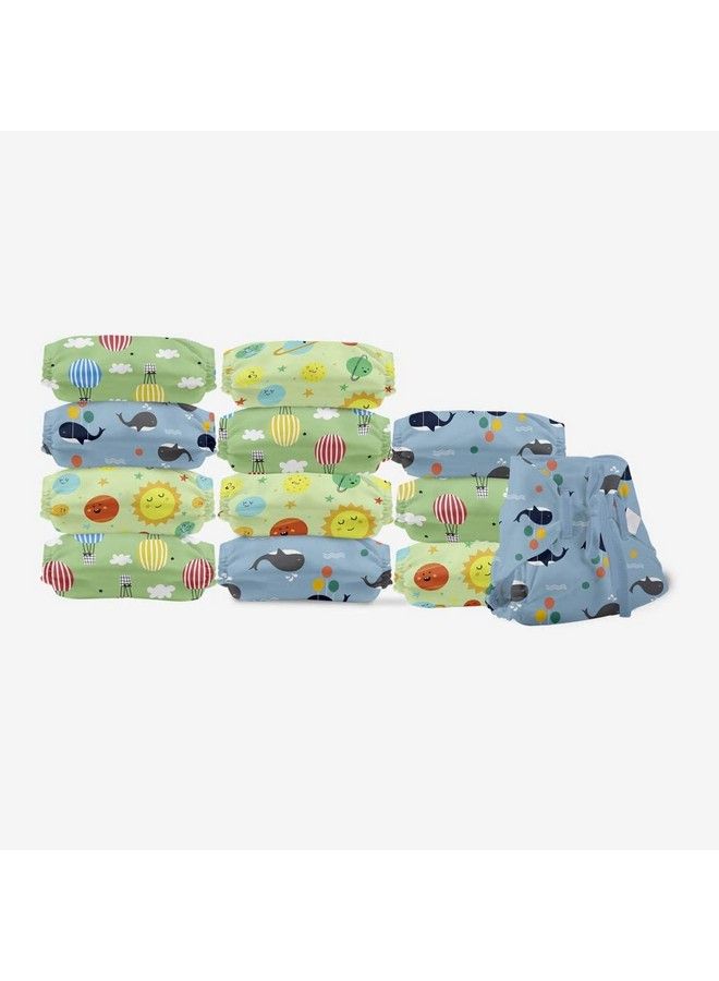 Superbottoms Dry Feel Langot Pack Of 12Organic Cotton Padded Baby Nappy ; Langot With Gentle Elastics & A Superdryfeel Layer On Top (Size 0 (Fits 0 5 Kg) Day Dreamer) - Image 1