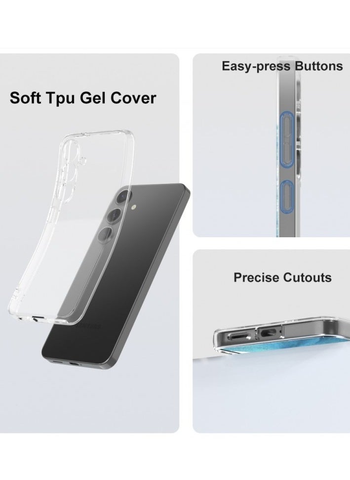 Case Compatible with Samsung Galaxy A16 4G / A16 5G, Case Crystal Clear Soft TPU Gel Case Flexible Silicone Anti-Scratch Camera Protection Transparent TPU Cover - Clear