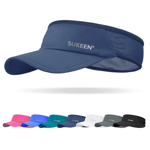 Sukeen Sports Sun Visor Men Women Lightweight Packable Cooling Stretchy Visor Hat for Running, Tennis, Golf Navy Blue - Image 1
