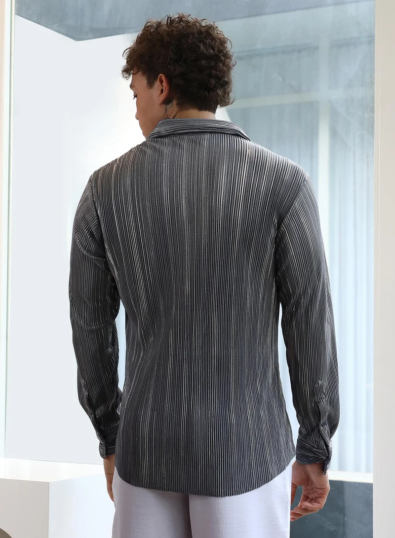 Campus Sutra Pleat-Creased Shirt
