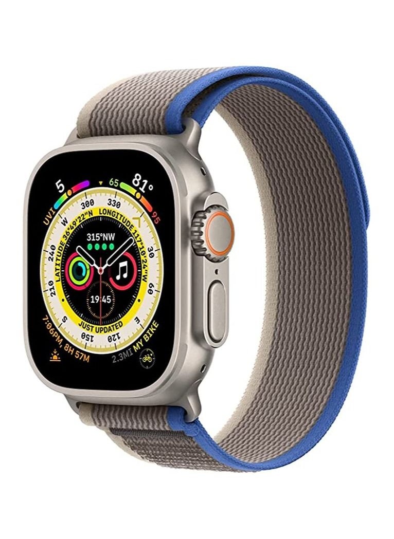 HEXABEX Apple Watch Trail Loop Band for 46mm/45mm/44mm/49mm Blue/Grey  - Image 1