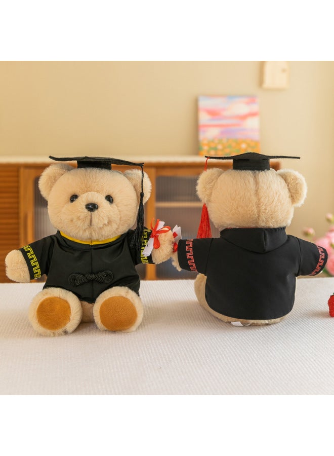 Creative Cartoon Graduation Bear Doll Bachelor's Clothing Doll Master's Doctor Bear Plush Toy Graduation Season Gift-Color:Red Collar-Height:25cm - Image 5