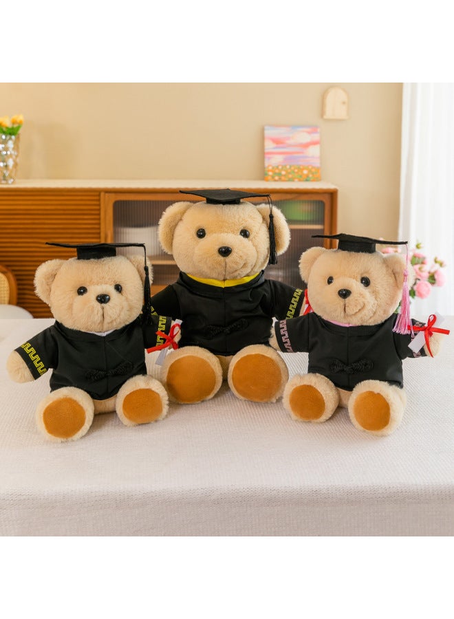 Creative Cartoon Graduation Bear Doll Bachelor's Clothing Doll Master's Doctor Bear Plush Toy Graduation Season Gift-Color:Red Collar-Height:25cm - Image 4