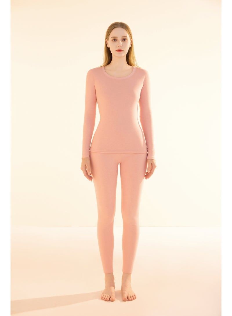 Remy Belle Remy Belle Thermal Underwear for Women Fleece Lined Base Layer Pajama Set Cold Weather Pink - Image 2