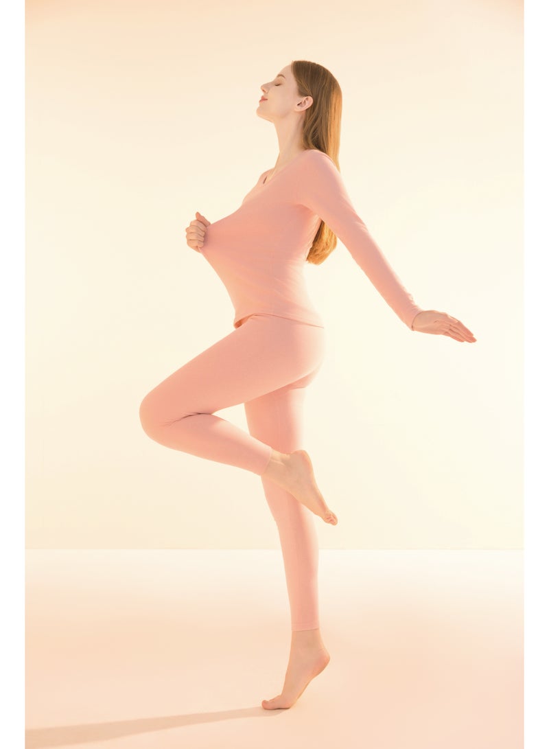 Remy Belle Remy Belle Thermal Underwear for Women Fleece Lined Base Layer Pajama Set Cold Weather Pink - Image 5