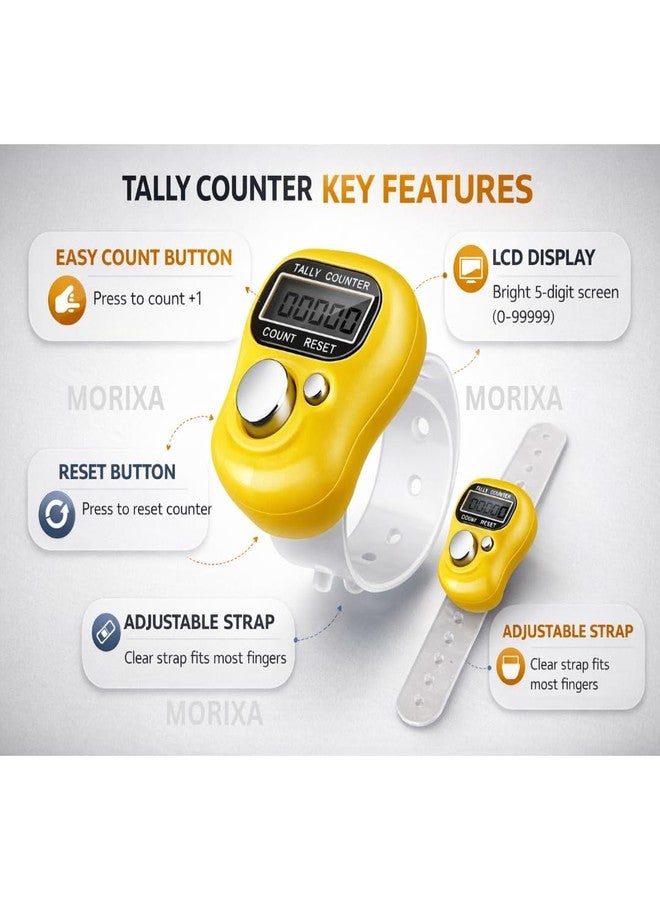 MORIXA Mini Electronic Finger Counter (1 Tally Counter) with Ring | 5-Digit LCD Digital Hand Tally Clicker | Resettable Finger Counter for Prayer, Exercise, Inventory, Stitching & Counting - Image 4