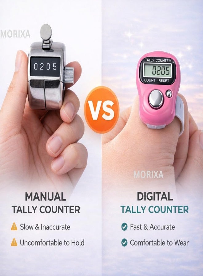 MORIXA Mini Electronic Finger Counter (1 Tally Counter) with Ring | 5-Digit LCD Digital Hand Tally Clicker | Resettable Finger Counter for Prayer, Exercise, Inventory, Stitching & Counting - Image 5